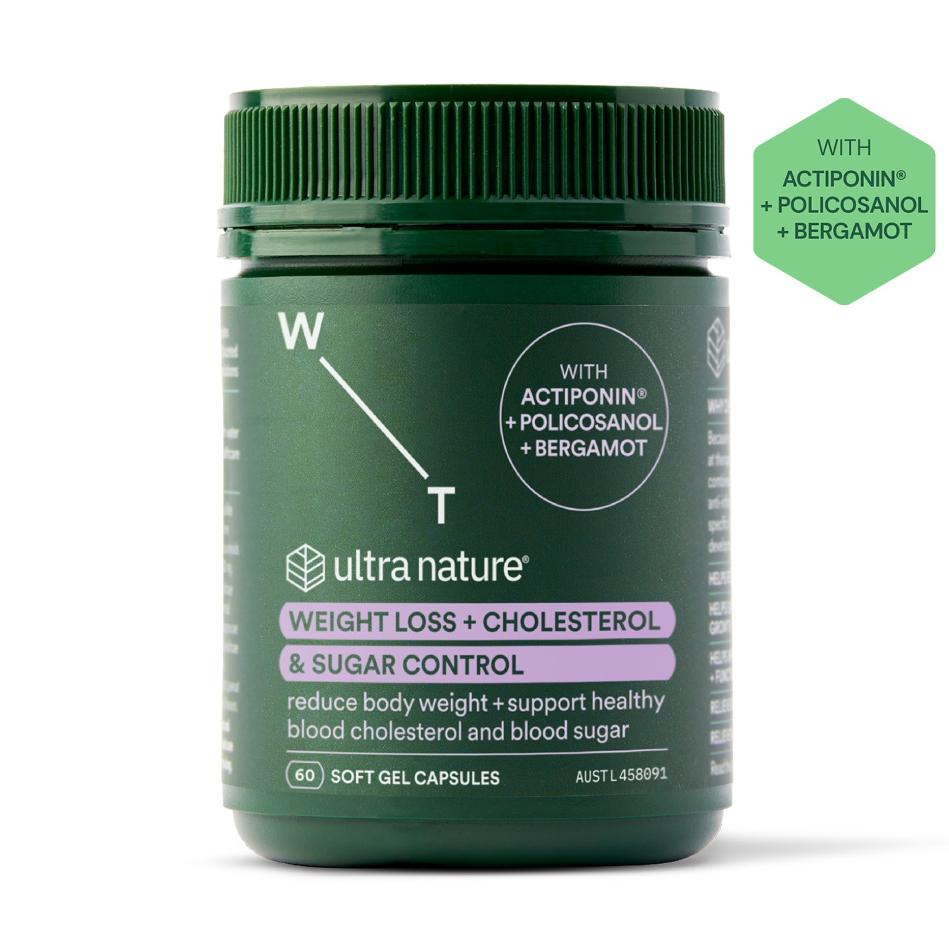 Ultra Nature Weight Loss + Cholesterol & Sugar Control 60 Cap