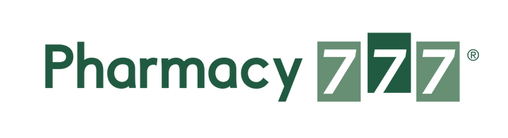 Logo of Pharmacy 777 with green text