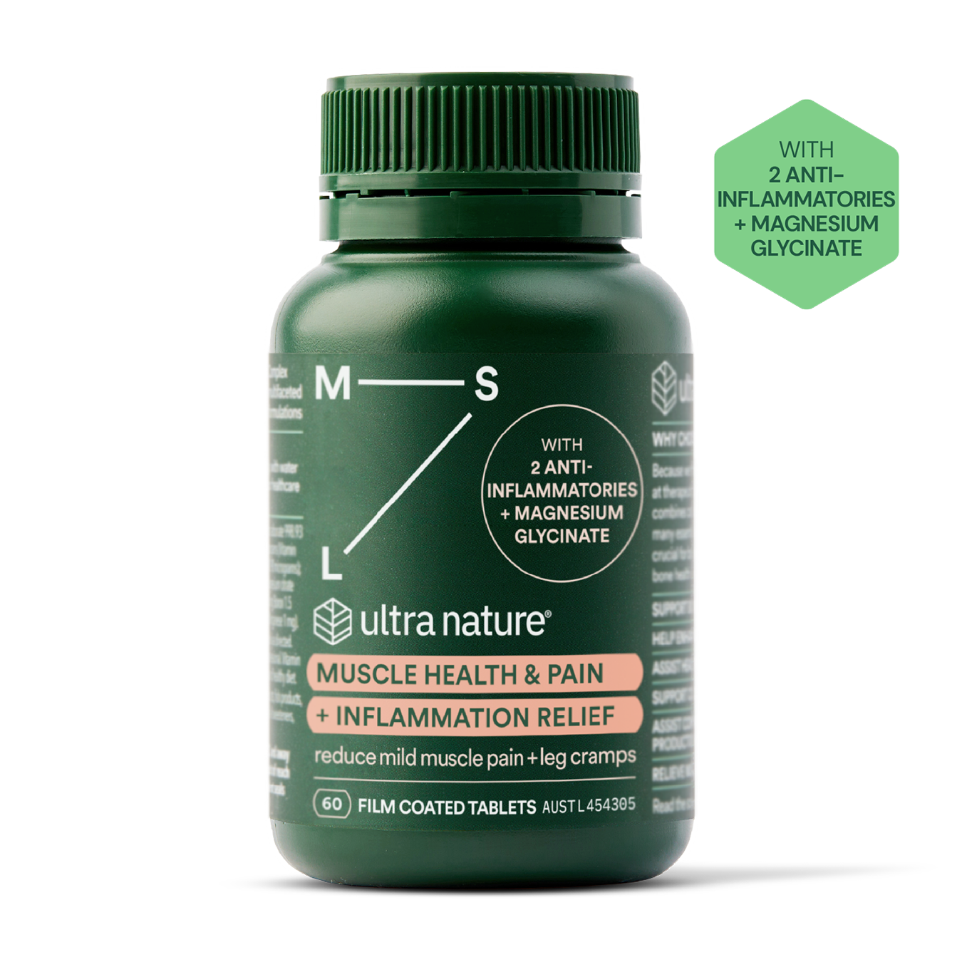 Ultra Nature Muscle Health & Pain + Inflammation Relief 60 Tabs